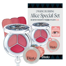 Glowing/Braling, Lip & Cheek 3-Color Pot Planning Set (601 & E01), Korean Cosmetics Dint