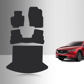 TOUGHPRO Full Set Floor + Cargo Mats Accessories Set for Mazda CX-5 All Weather Heavy Duty (Made in USA) Black Rubber 2017 2018 2019 2020 2021 2022 2023 2024 2025