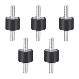 sourcing map Rubber Bearing 20 x 15 mm Vibration Damper Shock Absorber with M6 x 18 mm Bolts Pack of 5