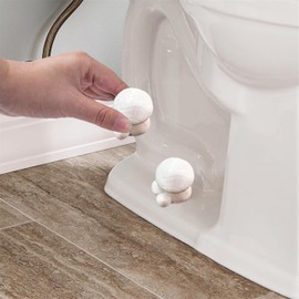 WANSHUNLMI Mushroom Toilet Floor Bolt Caps, Ceramic White Mushroom Toilet Bolt Caps Cute Bathroom Decor, Fun Animals Themed Gadgets for The Toilet Easy Installation (White Mushroom)