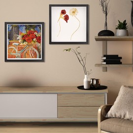 4 Pack 10x10in Shadow Box Frame Wood Shadow Boxes Display Cases with Plexiglass Cover Display Case 3D Picture Frame with Adhesive Box for Baby Wedding Memories Crafts Awards Medals Graduation Photos