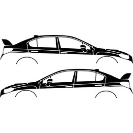 2x Car Silhouette Decal Stickers for Subaru WRX STI Sedan VA 2014