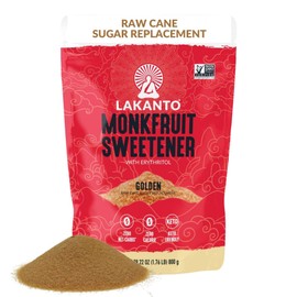 Lakanto Golden Monk Fruit Sweetener With Erythritol, Raw Cane Sugar Substitute From Monk Fruit Extract, Raw Sugar Replacement for Baking, Coffee & Tea, Gluten Free, Low Carb, Non GMO, Keto, 1.76 lb