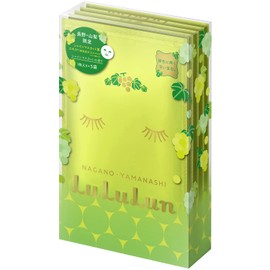 Rururun Face Mask Pack, Nagano Yamanashi Lulun (Shine Muscat Scent), 1 Sheet x 5 Bags