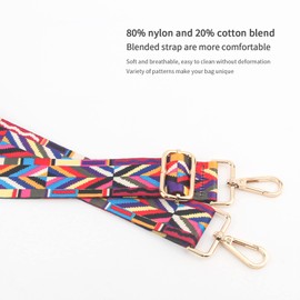 chushui Replacement Purse Strap,Wide Adjustable Crossbody Straps for Handbags, Colorful, Large