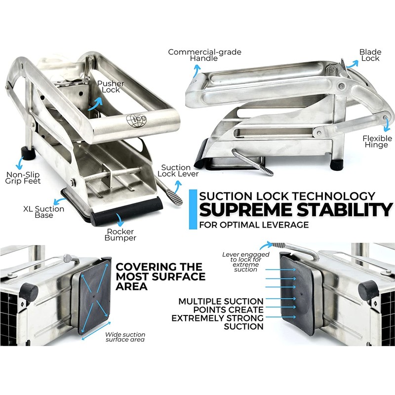 Savannah Stainless Steel Fries Potato Maker Chopper Chipper Cutter/Veggie/Blades