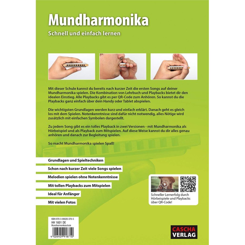 CASCHA Harmonica in C Major with Case and Cleaning Cloth