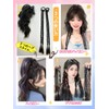 LNY Ponytail, Clip-on Wig, Pigtail, Gradient Color, Four Braids, Extensions,