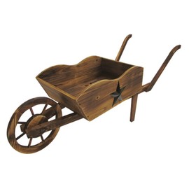 Lehigh Country TX93959 24' L X 9" W X 16" H Wooden Wheel Barrow Planter