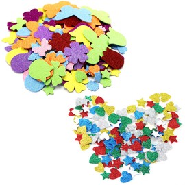234 Stücke Frühling Sommer Glitter Schaum Aufkleber Bulk Selbstklebende Bunte Blume Schmetterling Formen Schaum Aufkleber, für Kinder zum Basteln und Gestalten im Frühling Sammelalben DIY Dekoration