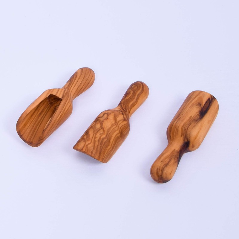 Olive Wood Scoop/Shovel - Set of Three 7.5cm (Extra Small