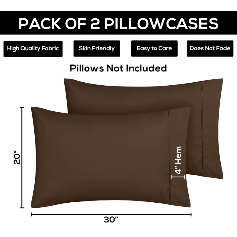 Utopia Bedding Queen Pillow Cases - 2 Pack - Envelope