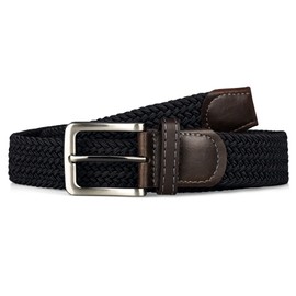 macoking Mens Stretch Belt Woven Elastic Braided Belts for Men Women Black 43"
