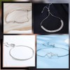 Beebeecraft 1 Box 2Pcs Sterling Silver Slider Chain Bracelet for
