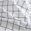 Mozeo White Grid Duvet Cover Set with Zipper Closure 2Pcs