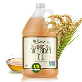 Kevala Aceite de Salvado de Arroz - 1.89 L, 64 fl oz, Aceite Vegetal para la Cocina y la Belleza, Alto Punto de Humo, con Vitamina E y Antioxidantes, Ideal para Freír, Hornear y Cuidado de la Piel