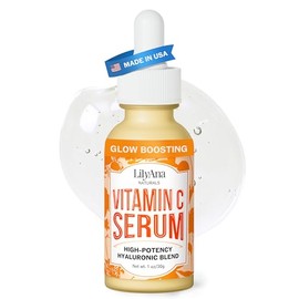 Vitamin C Serum with Hyaluronic Acid for Face and Eyes  Organic Skin Care with Natural Ingredients for Acne, Anti Wrinkle, Anti Aging, Fades Age...   