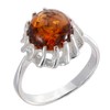 Sterling Silver and Baltic Honey Amber Ring "Megan" size: 8