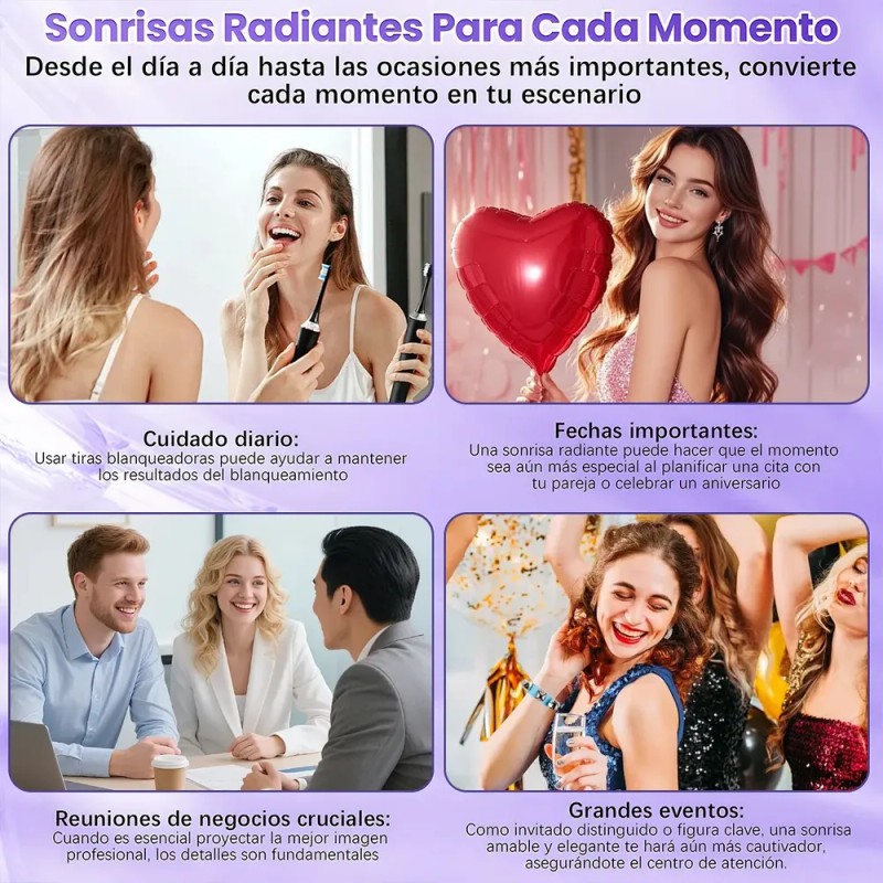 Joveeco Tiras Blanqueadoras Moradas 21 Tratamientos 42 Pieza