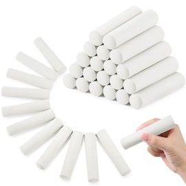 Fulmoon 40 Pcs Jumbo Sidewalk Chalk Large Chalk for Kids Outdoor Art Non Toxic Washable Street Chalk for Adults Drawing Painting Graffiti Classroom(White, Round Style)