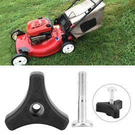 Handle Knob Nut Screw Bolt, Triangle Handle Knob Nut Screw Bolt Set for Lawn Mower Machine Leaf Chute Greenworks Mower (Black).-for knob for lawn mower