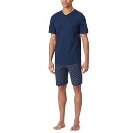 Schiesser Men's Short V-Neck Two-Piece Pyjamas, Admiral_182200, 50
