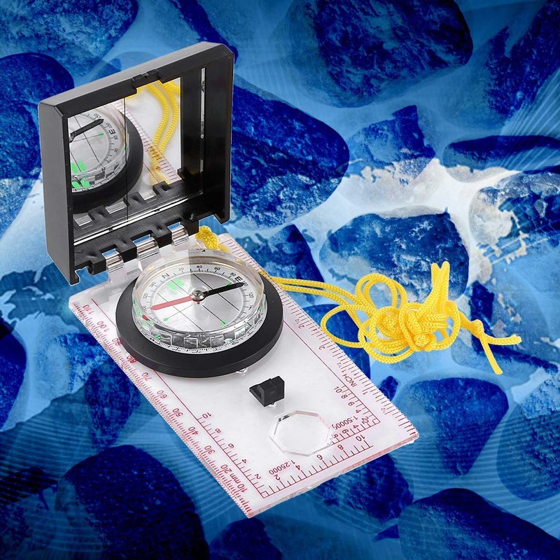 Brújula de Mapa Multifuncional Estink, ABS Plástico, Espejo, Regla, Navegación