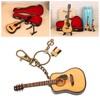 Mini Guitar Model Keychain Function Smoothing Wood Rich Details Miniature