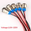 Gebildet 5Pcs 10mm 110V-220VAC LED Metal Indicator Light Waterproof Signal