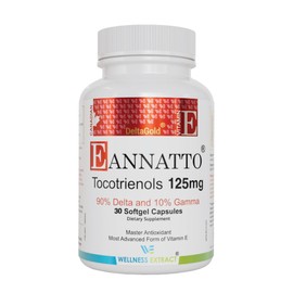 WELLNESS EXTRACT Eannatto Tocotrienols Vitamin E Supplements Tocopherol Free, Supports Immune Health, Non-GMO, Gluten Free & Antioxidant (125MG 30 Softgels)
