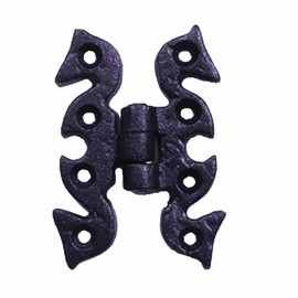 Renovators Supply Manufacturing Black Cabinet Hinge for Cabinet Door 2-3/4 in. Rust Resistant Wrought Iron Butterfly Flush Mount Door Hinges for Kitchen Cabinets with Hardware