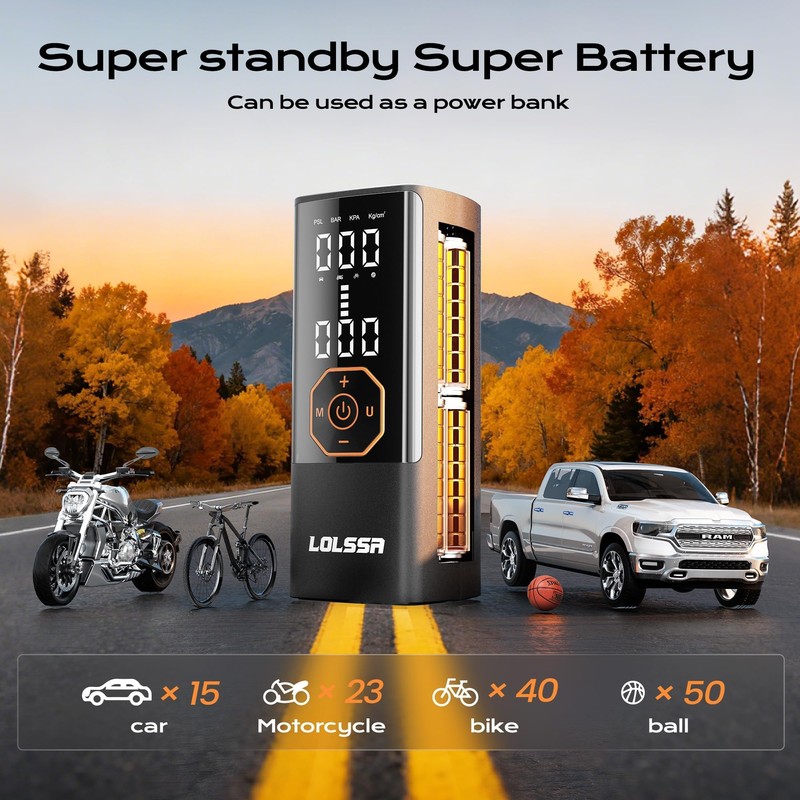 Tire Inflator Portable Air Compressor Cordless Air Pump for Car