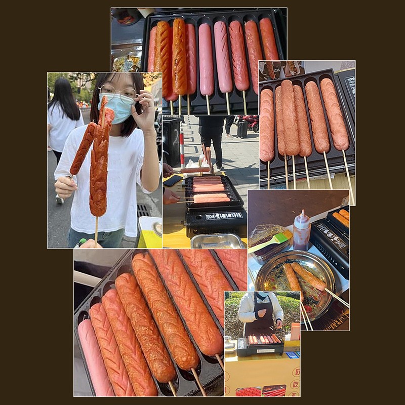 8 Grids Sausage Grilling Pan Prevent Stick Thickened Aluminum Plate