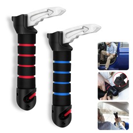 1797 Car Door Handle for Elderly Seniors Handicapped Assist Support Mobility Aids Door Latch Grab Cane Anti-Slip Grip with Window Breaker Seatbelt Cutter Escape Tool 2 Pack