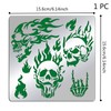 ORIGACH 6x6 inch Metal Skull Stencil Fire Skull Pyrography Stencils