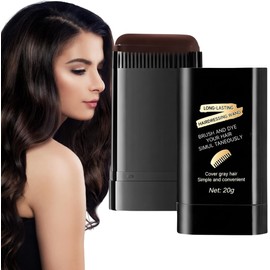 Barra Tinte Temporal Cabello Cubre Canas con Peine 2 en 1, Retoque Rápido Raíces y Canas, Intensidad Color Aplicación Fácil, Portátil, Unisex (1, 02 Brownish black)