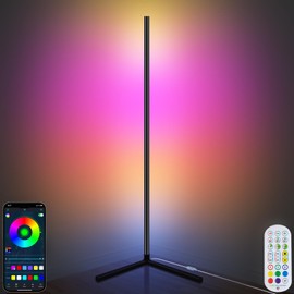 AVCNUJ LED Floor Lamp, 65" Smart RGB Color Changing Corner Lamp with 16 Million DIY Colors & 213 Scenes, Music Sync, Timer, Floor Lamp with Remote & App Control, Standing Lamp for Living Room Bedroom
