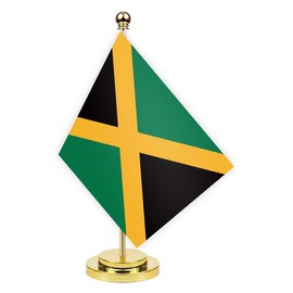Jamaica Desk Flag, 30 cm Large Small Jamaican Banner Outdoor, Tiny Print Decor for Office, Home, Table, Desk, Jamaica