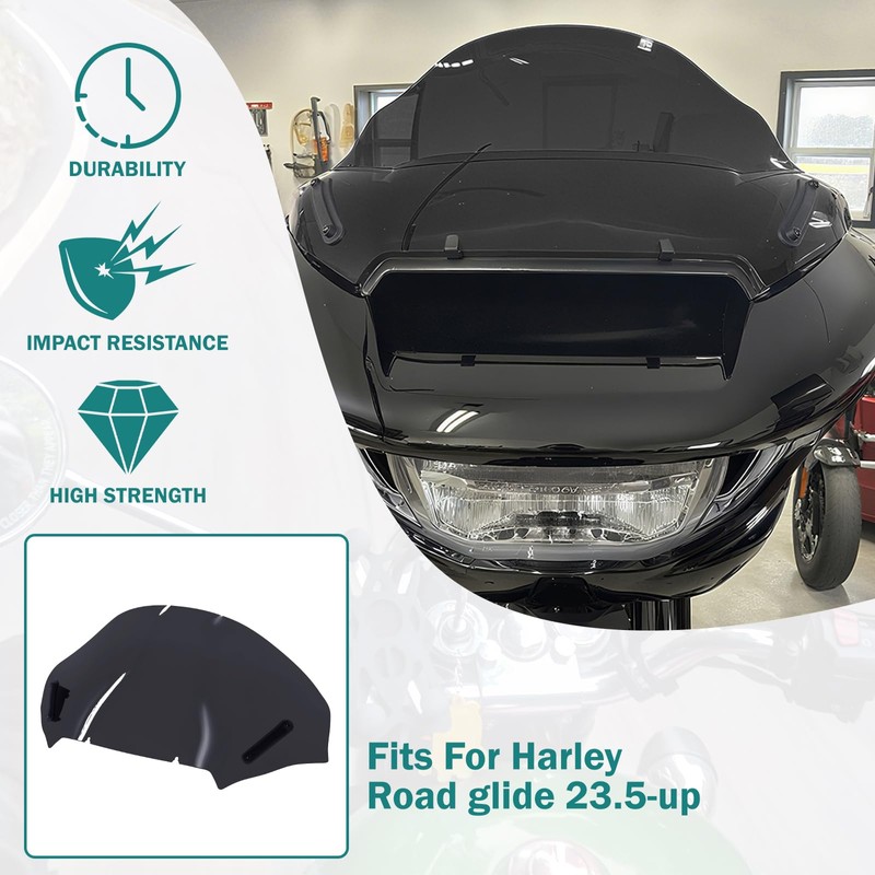 13" Windshield Windscreen Wind Splitter For Harley Road Glide 2023.5-UP