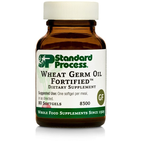 Standard Process Wheat Germ Oil Fortified - Whole Food Exercise, Antioxidant and Immune Support with Vitamin E and Wheat Germ Oil - 80 Softgels