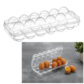 Portable 12 EGG TRAY -Egg Holder Egg Container, Lid Prevents Rolling, Safely Store Eggs for Refrigerator, Caravans, Kitchen, Commercial (12 Part EGG Tray)