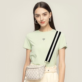 Lekesky Purse Strap Replacement Crossbody, Black & Milk White Purse Strap for Women, 2 Inch Adjustable Bag Straps Replacement