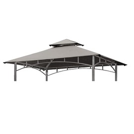 Grill Gazebo Replacement Canopy Top - Wonwon 5x8 Gazebo Roof Double Tiered Outdoor BBQ Roof Cover Grill Shelter Only Fit for Model L-GG001PST-F (Gray)