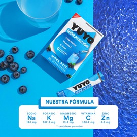 YUYO Vitaminas | 80 sobres de Electrolitos con Vitaminas en Polvo (8 cajas de 10 sobres) | Uva, Naranja, Mora Azul, Jamaica | Electrolitos, Vitamina C e Iones