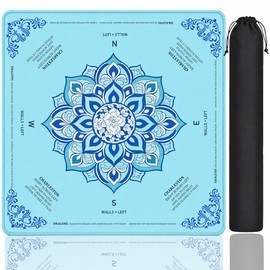 Blue Mahjong Mat for Table 3 Layer Thickened Non-Slip Noise Reducing American Mahjong Mat with Charleston Direction Guide Washable Foldable Mat for Mahjong, Poker, Board Games Dominoes and Card Games