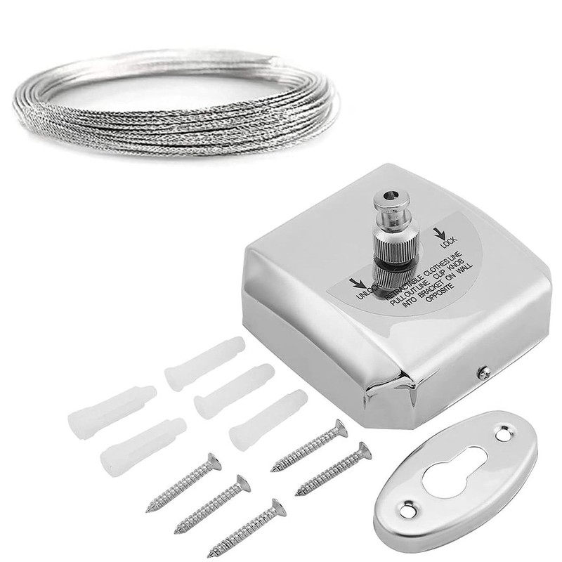 FISHTEC Retractable Washing Line - Wire Stainless Steel 2.8 m