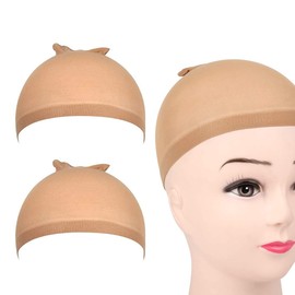 Pack of 2 Stretchable Breathable Wig Caps Nylon Hair Net Wig Cap Neutral Nude Hair Net Wig Net Wig Accessories