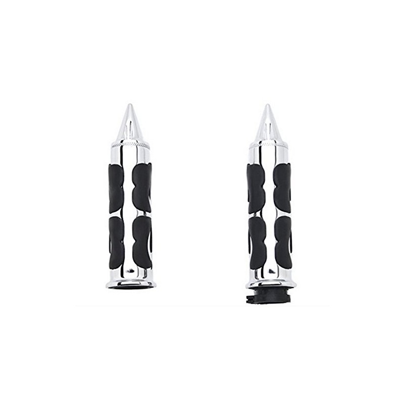 TASWK Motorcycle Aluminum Chrome Hand Grips Custom Handle (1 inch