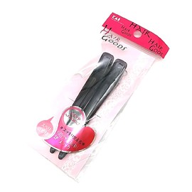 Hair Goods, Hair Clip, With Rubber, L, 2P, Black HA3037
