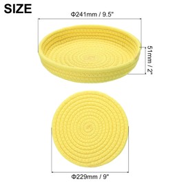 sourcing map 9 Inches Trivets for Hot Dishes, Heat Resistant Yellow Trivets for Hot Pots and Pans, 4 Pcs Cotton Hot Pads and 1 Pcs Storage Basket for Countertops, Pot Holders, Kitchen,Table